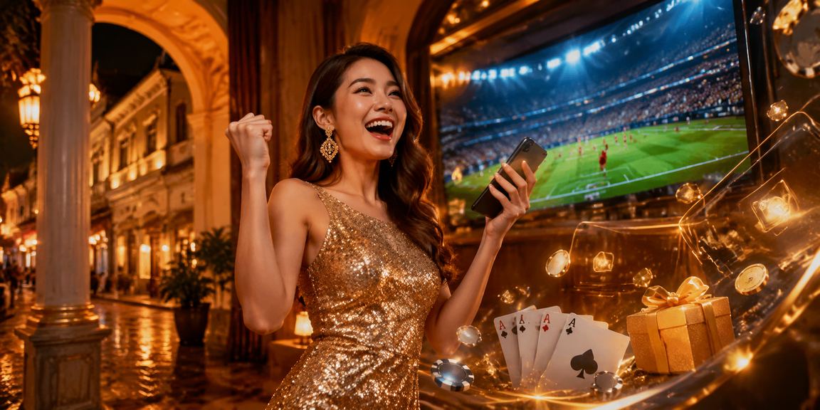 Pengguna Malaysia menyemak maklumat pertaruhan sukan pada peranti mudah alih dengan suasana malam yang santai